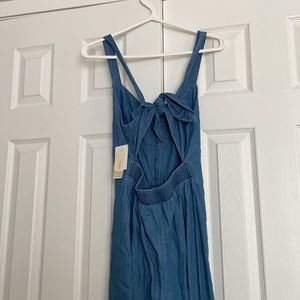 Japna denim pantsuit with tie back - size small NWT